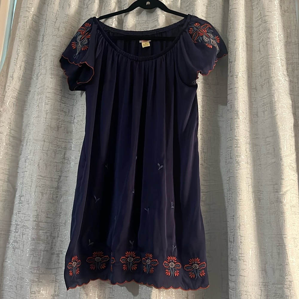 Navy blue polyester dress. M